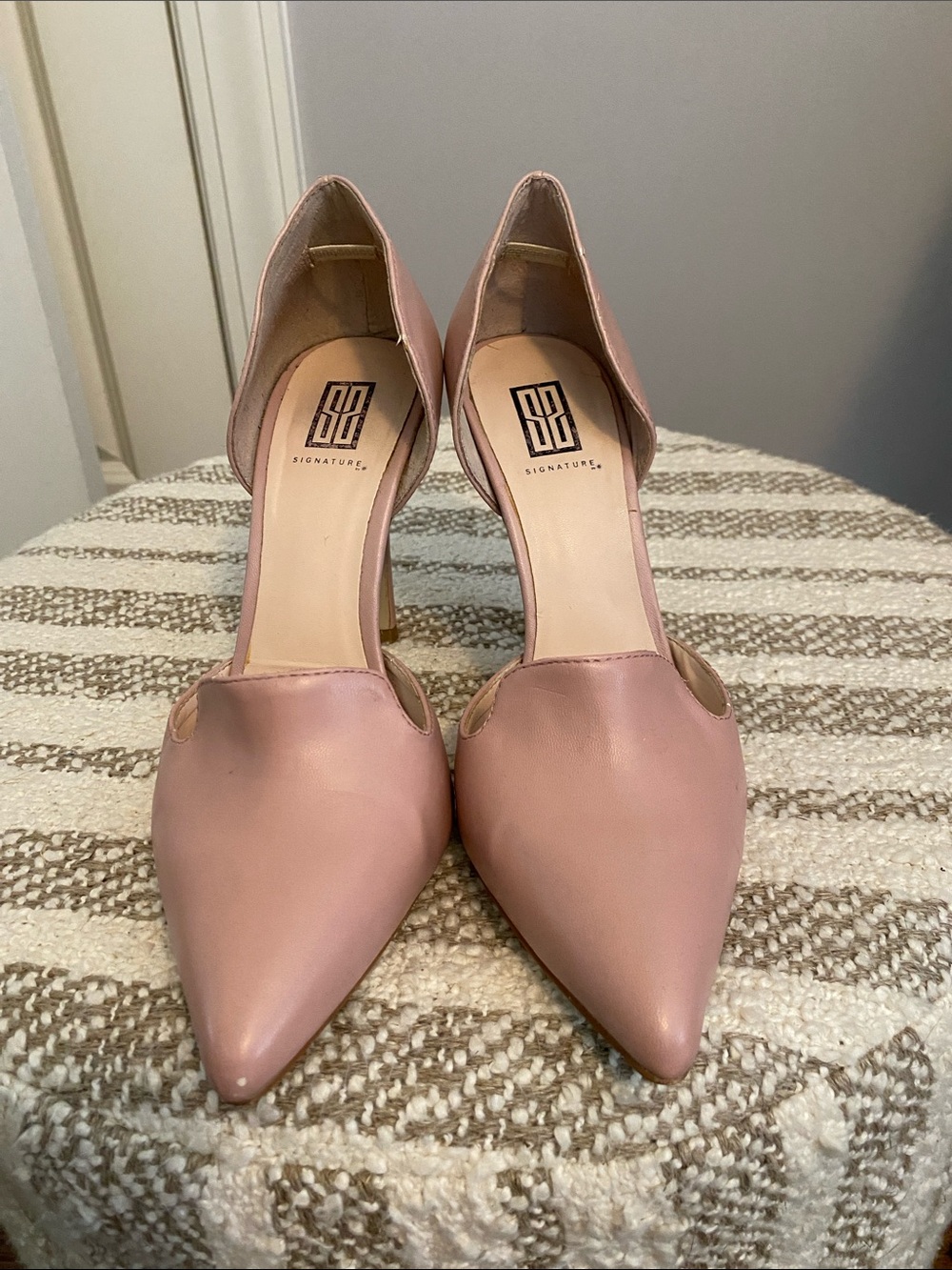 Signature Blush Pink Pointed D'Orsay Pumps